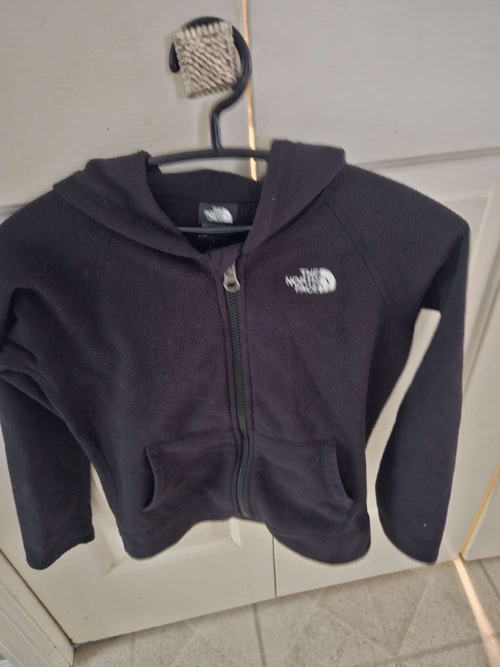 The North Face Kids Black Hooded Fleece Zip Jacket